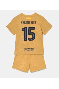 Fotbalové Dres Barcelona Andreas Christensen #15 Dětské Venkovní Oblečení 2022-23 Krátký Rukáv (+ trenýrky)